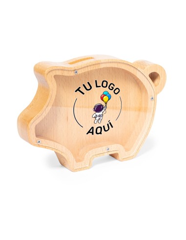 Hucha cerdito madera