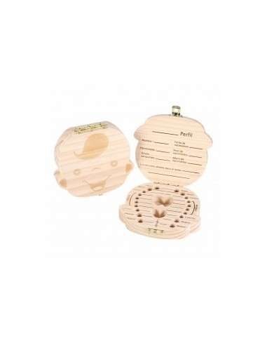 Caja madera dientes de leche niño