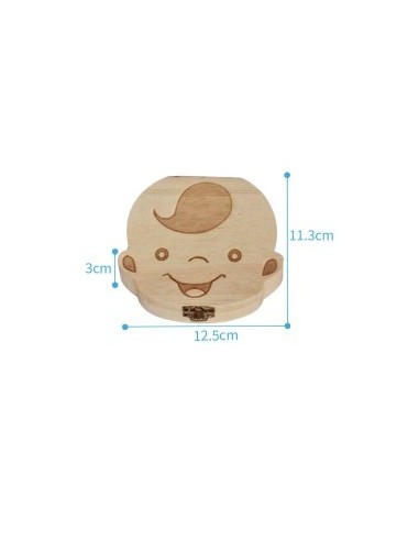 Caja madera dientes de leche niño