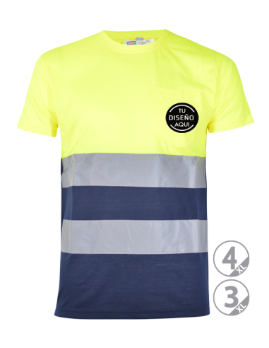 Camiseta alta visibilidad con bolsillo
