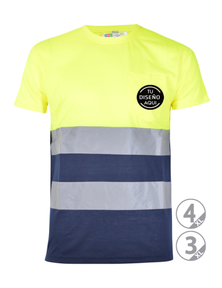 Camiseta alta visibilidad con bolsillo