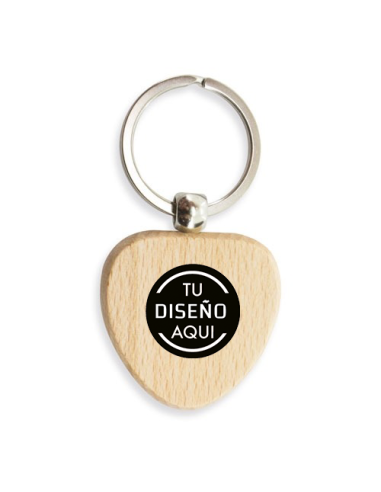 Llavero corazon madera