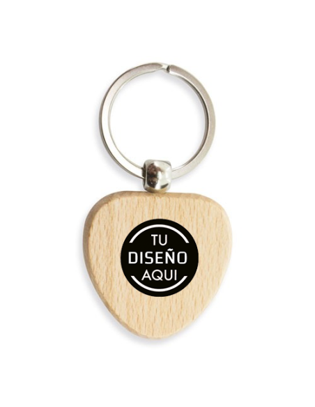 Llavero corazon madera