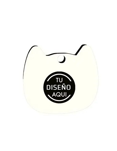Chapa gato con nombre y numero