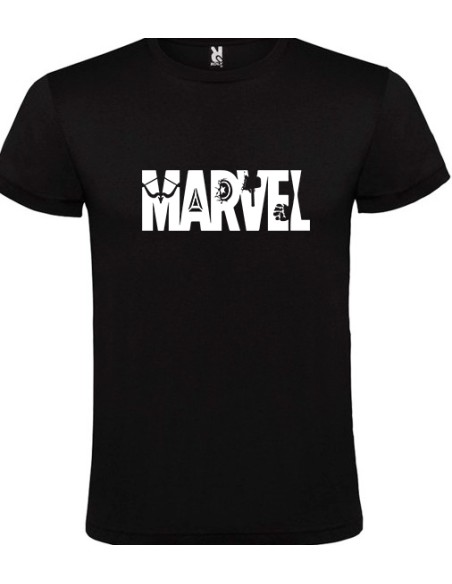 Camiseta Marvel letras blancas